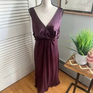 Jones New York Dress Womens 16W Burgundy Satin Chiffon Gothic Fairy Evening